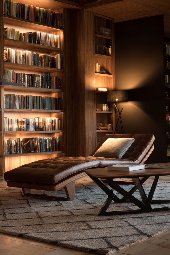 Floor-to-Ceiling Built-in Bookshelves with Reading Nook
