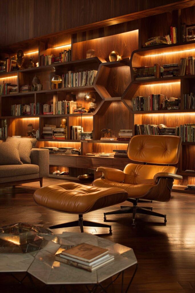 Floor-to-Ceiling Built-in Bookshelves with Reading Nook