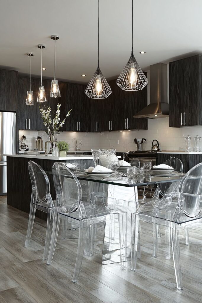 Glass Top Dinner Table Sophistication