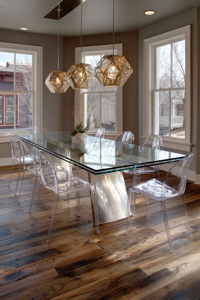 Glass Top Dinner Table Sophistication