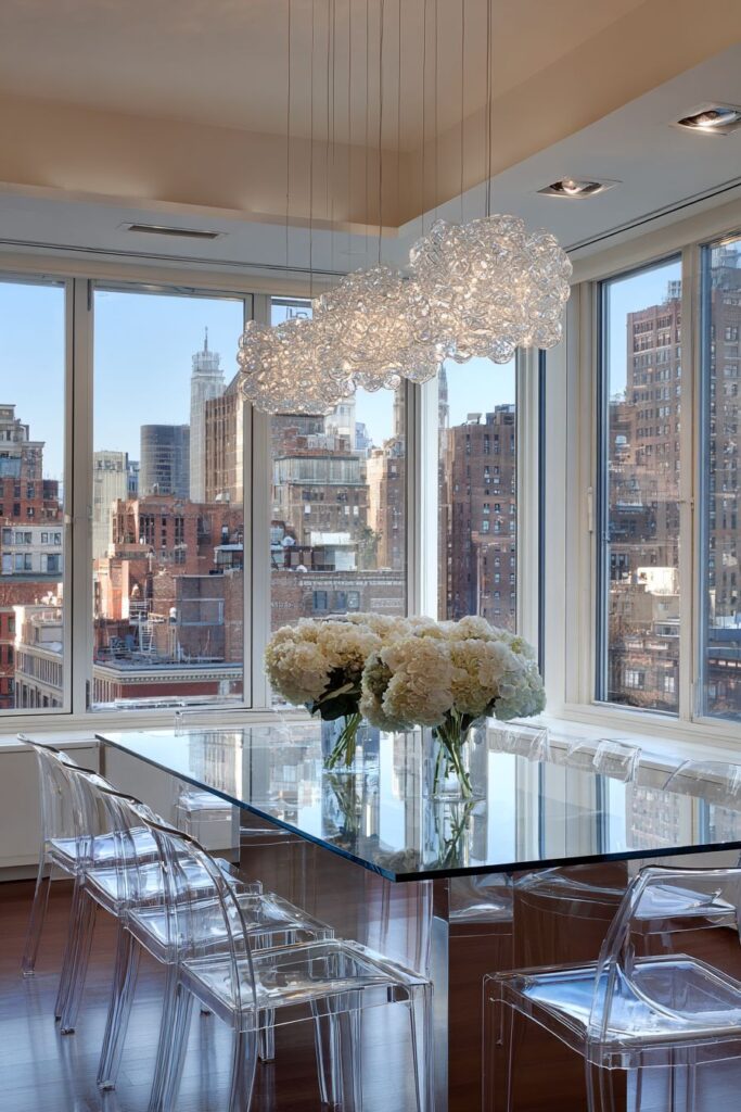 Glass Top Dinner Table Sophistication