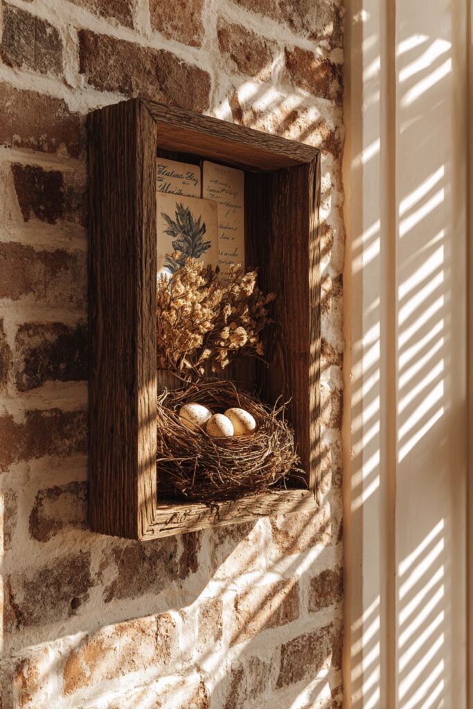 Rustic Shadow Box with Vintage Treasures