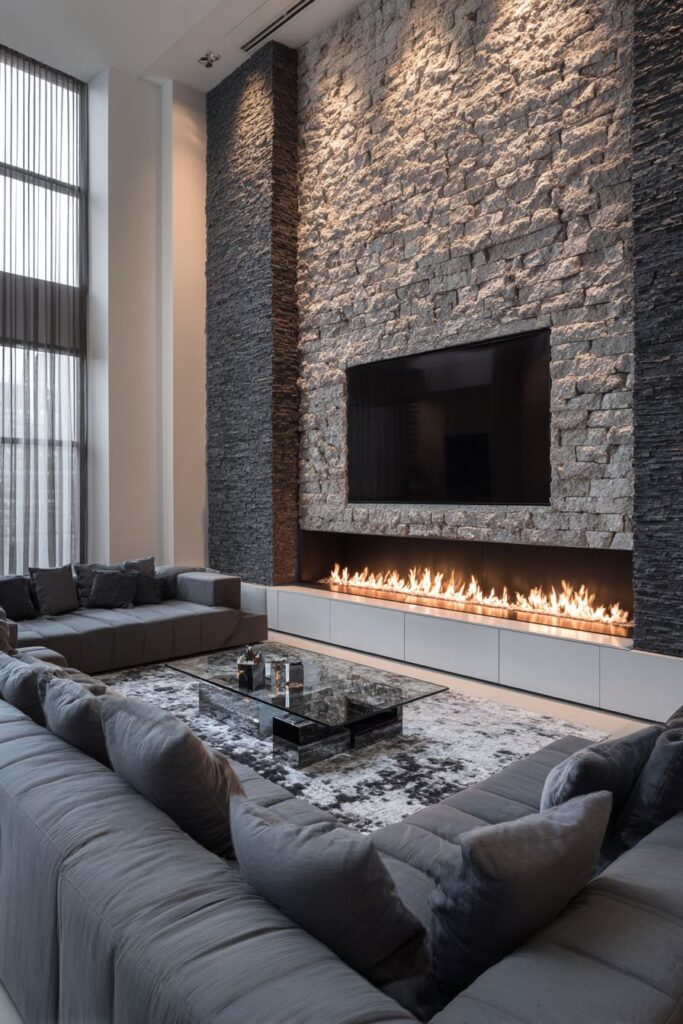 Contemporary Stone and Fire