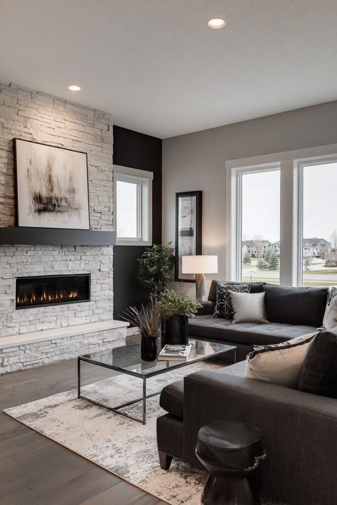 Contemporary Stone and Fire