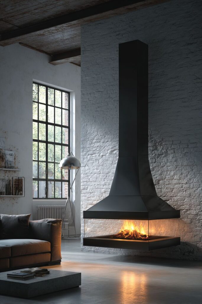 Suspended Fireplace Drama