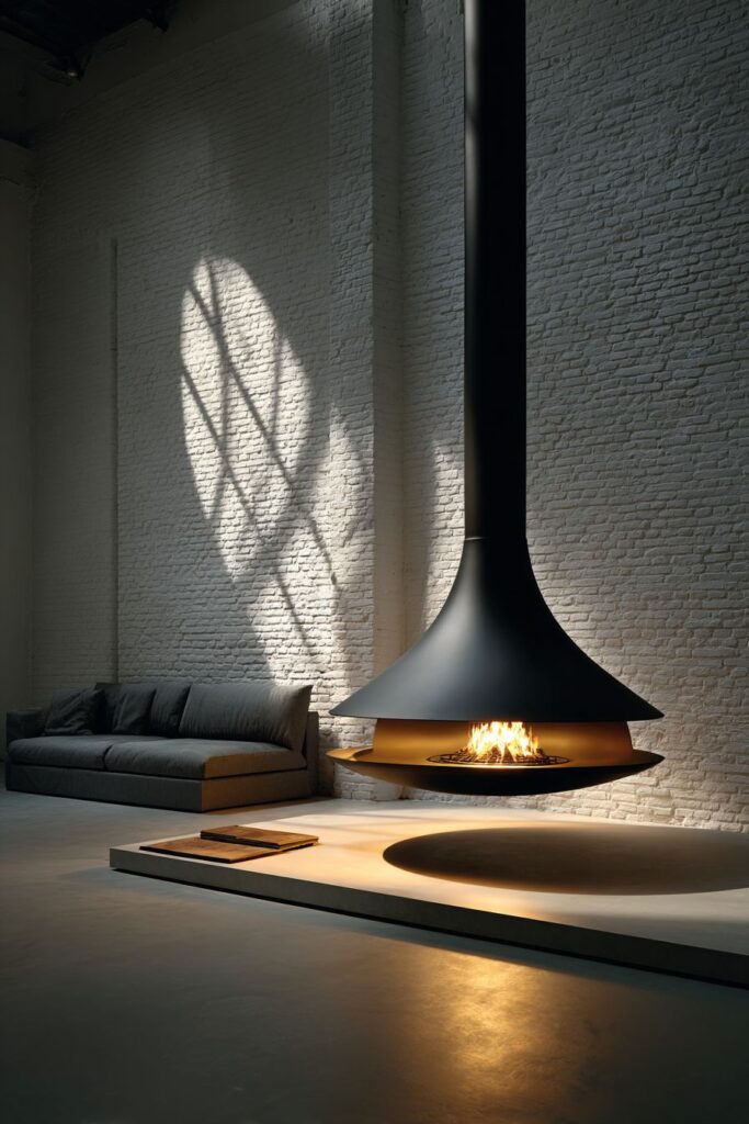 Suspended Fireplace Drama