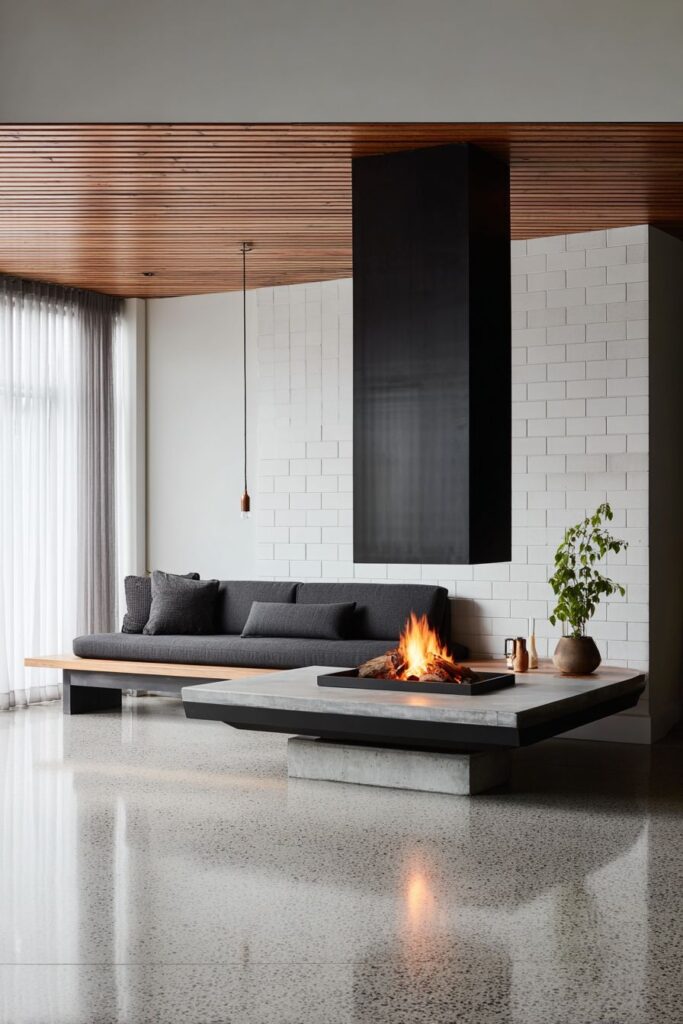 Suspended Fireplace Drama