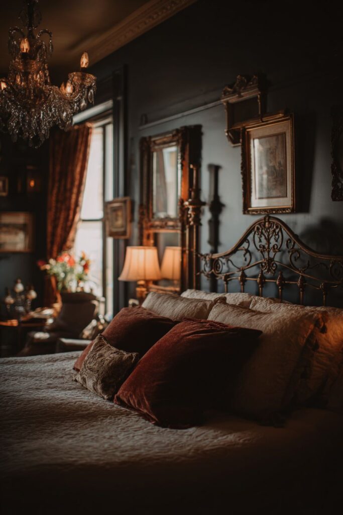 Vintage Brass Elegance with Emerald Drama