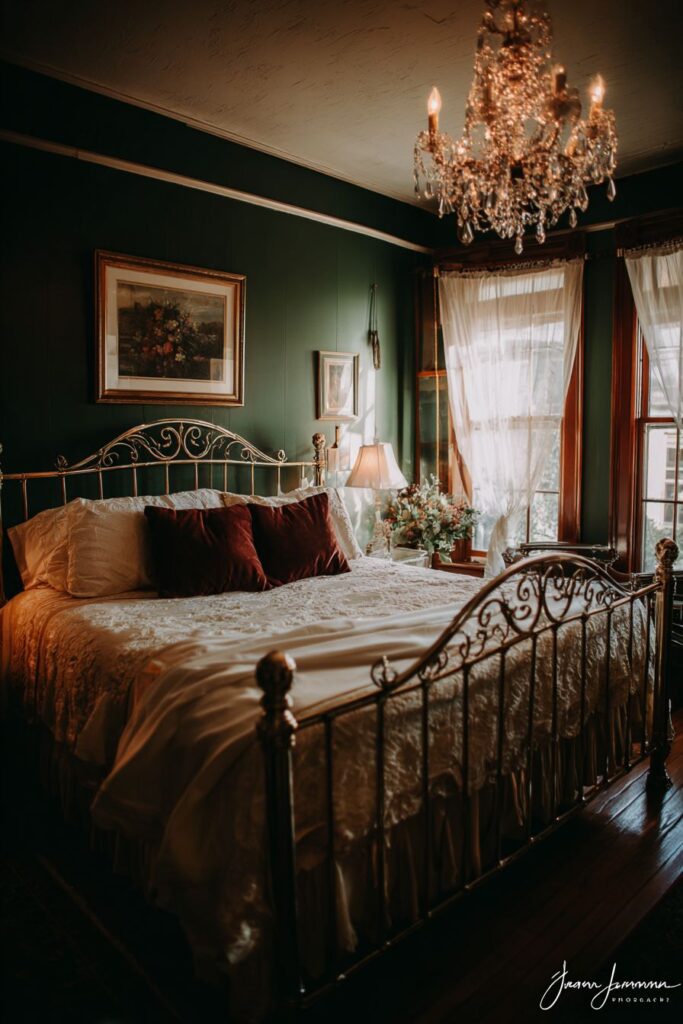 Vintage Brass Elegance with Emerald Drama