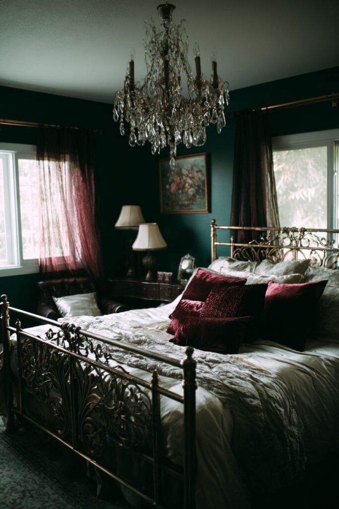 Vintage Brass Elegance with Emerald Drama