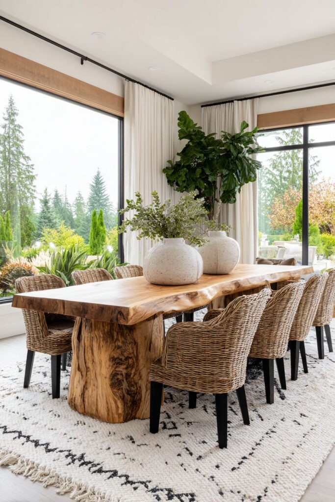 Floor-to-Ceiling Windows with Garden Views