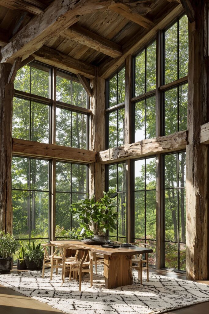 Floor-to-Ceiling Windows with Garden Views