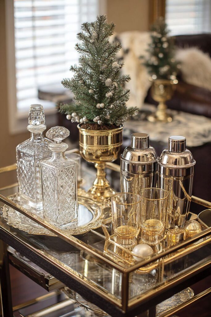 Glamorous Bar Cart Display