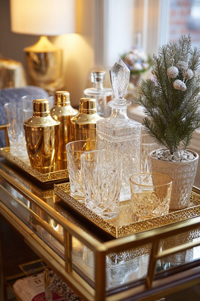 Glamorous Bar Cart Display