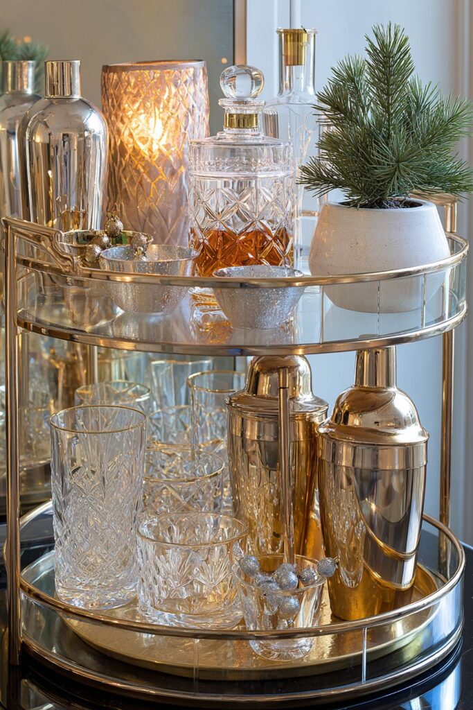 Glamorous Bar Cart Display