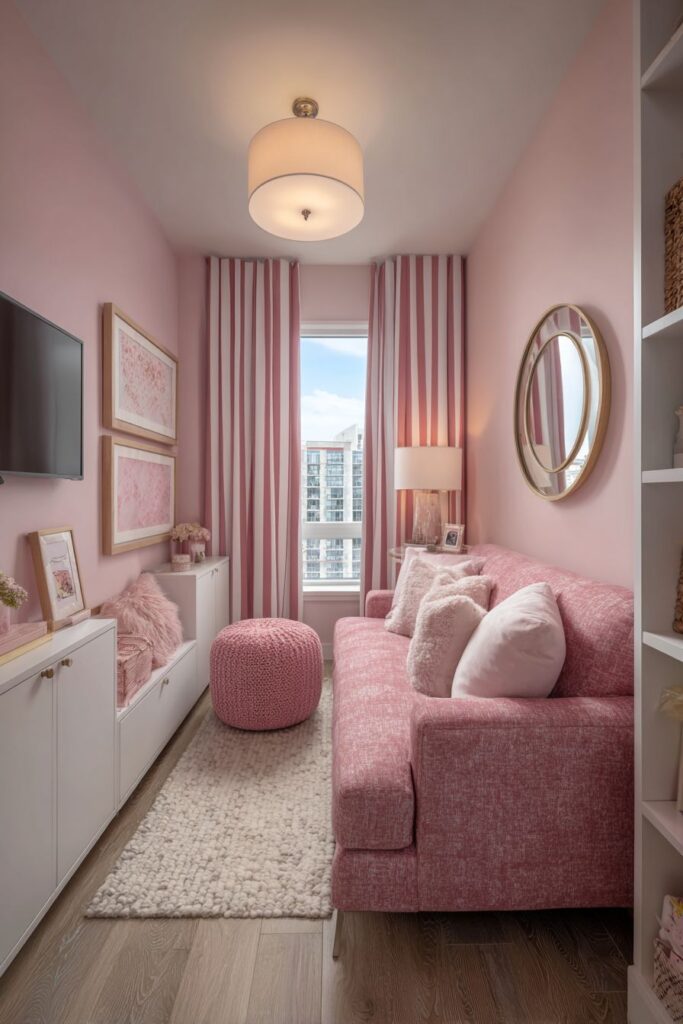 Small Space Pink Solutions with Smart Storage