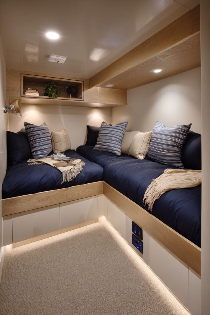 Built-In Nautical-Themed Twin Beds