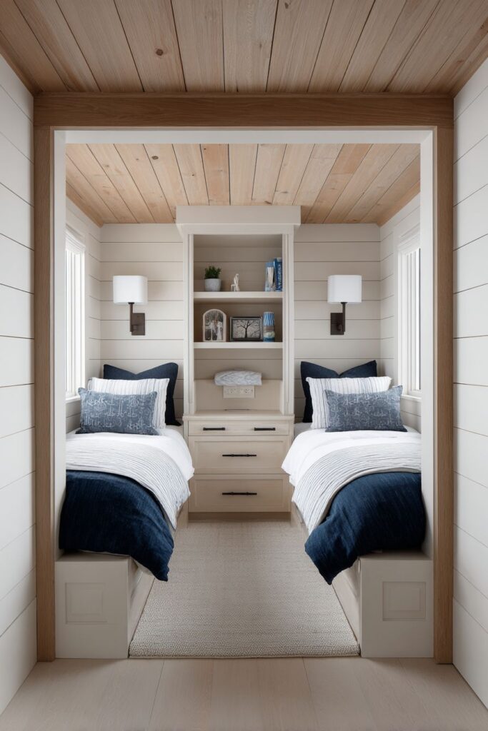 Built-In Nautical-Themed Twin Beds