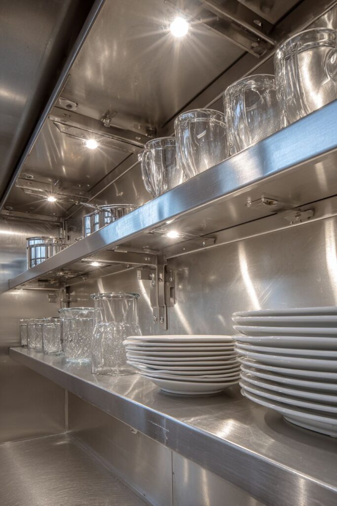 Open Stainless Steel Shelving Display System