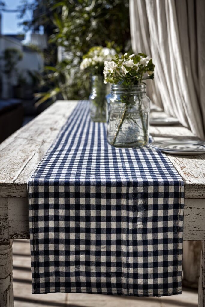 Farmhouse Gingham Navy and White