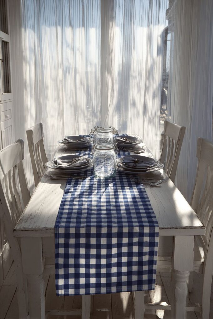 Farmhouse Gingham Navy and White