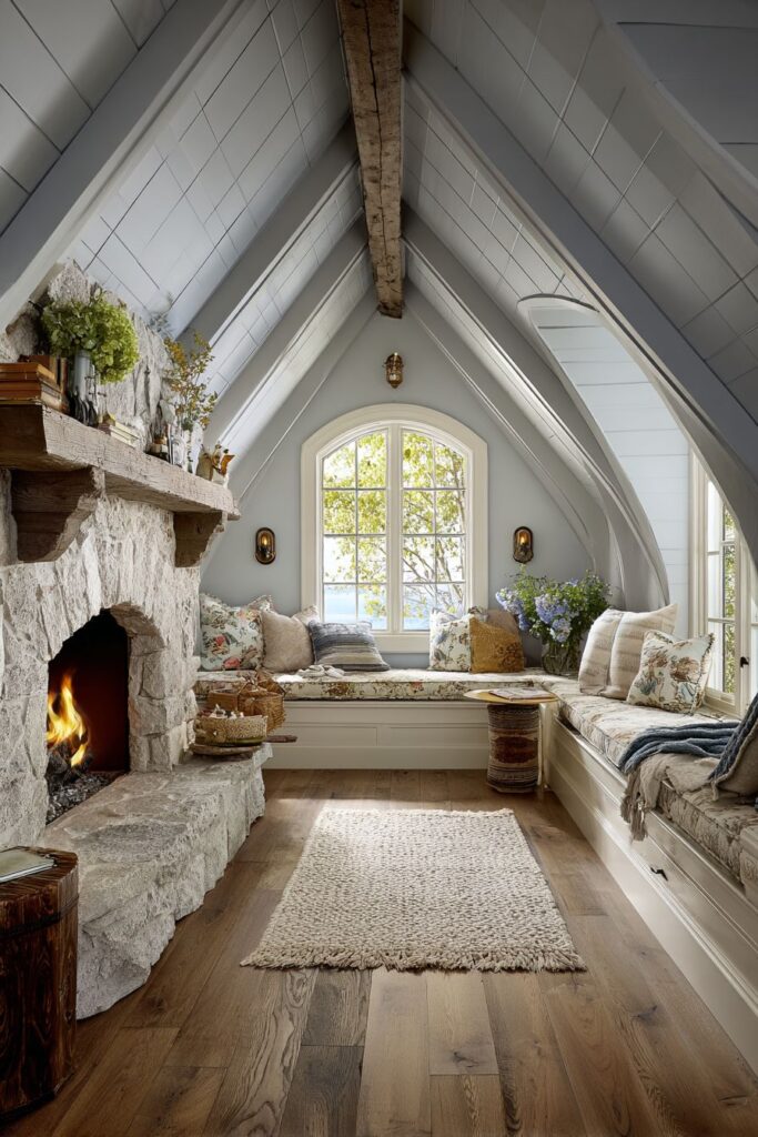 Cottage Charm with Soft Blue-Grey Accents