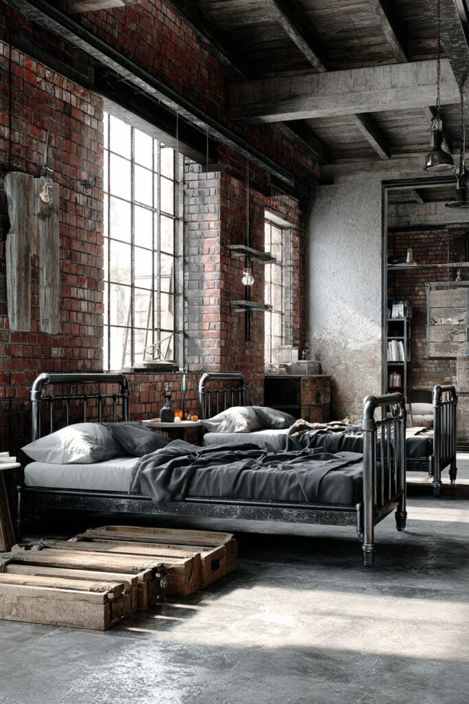 INDUSTRIAL-MODERN URBAN TWIN BEDROOM