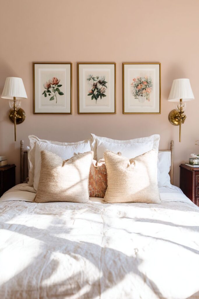 Vintage-Inspired Wall Sconces with Botanical Prints