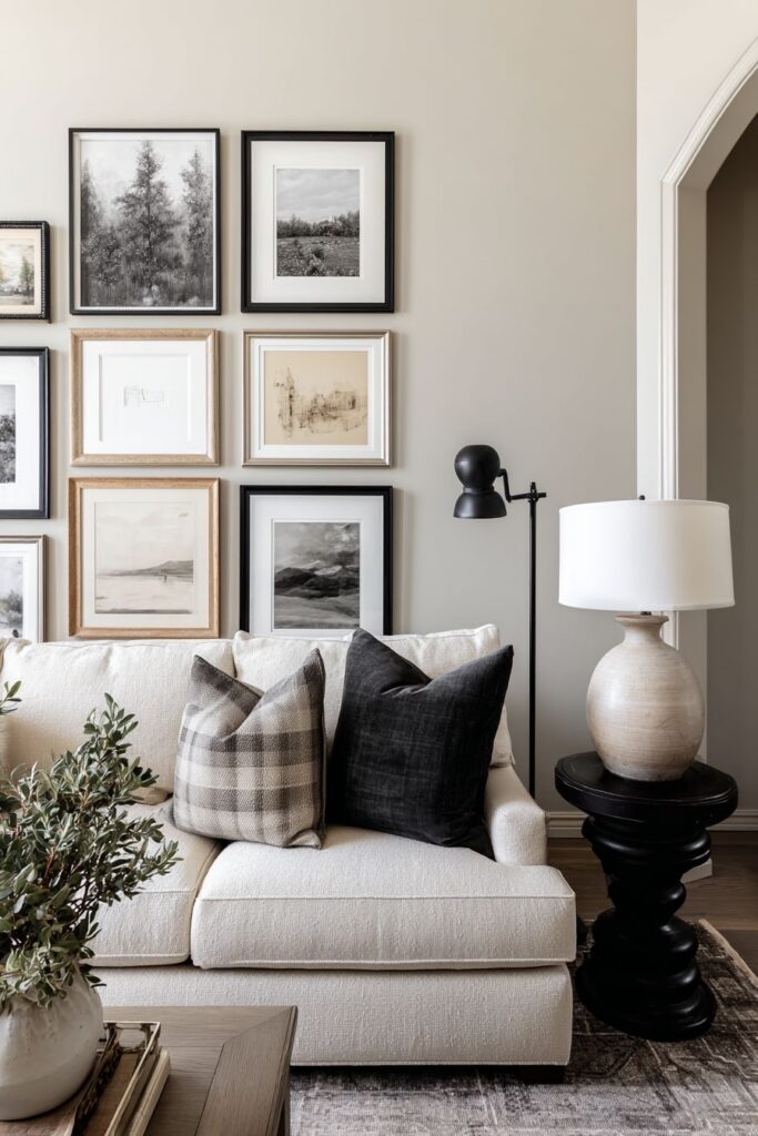 Sophisticated Black Gallery Wall Composition