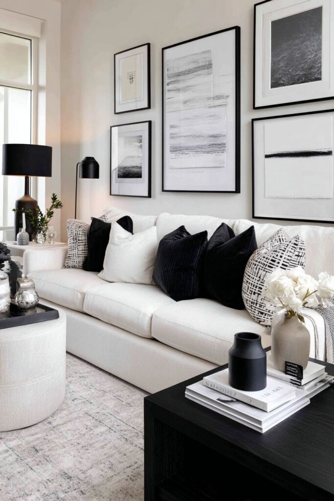 Sophisticated Black Gallery Wall Composition