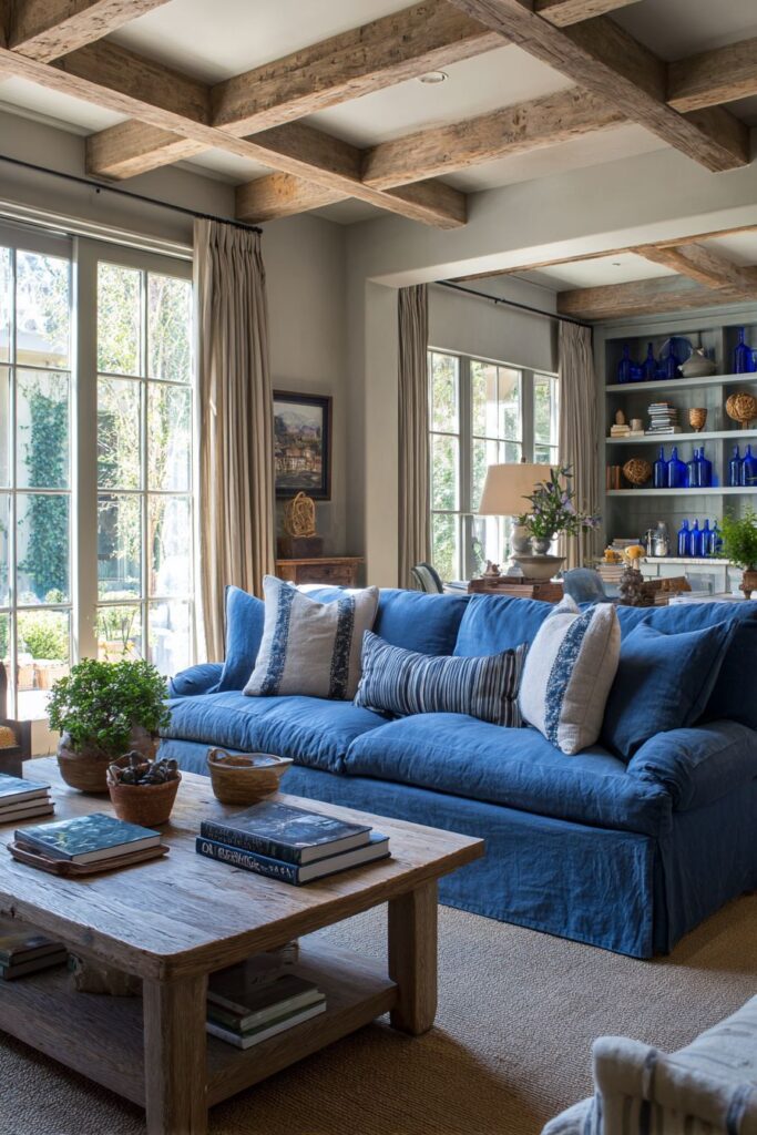 Farmhouse Comfort: Denim Blue Casual Living
