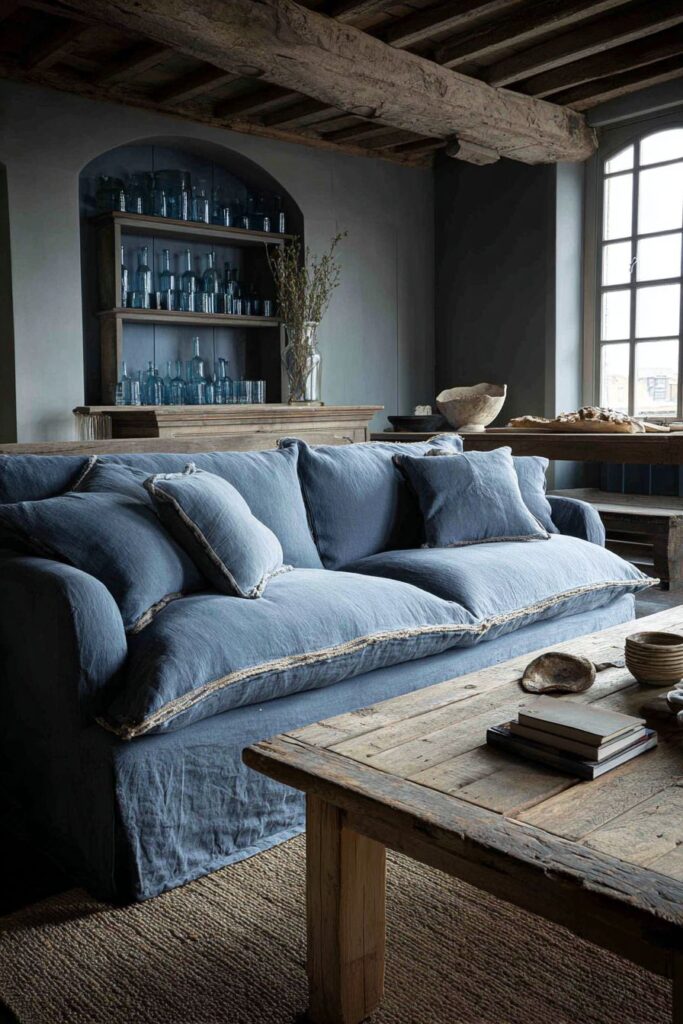 Farmhouse Comfort: Denim Blue Casual Living