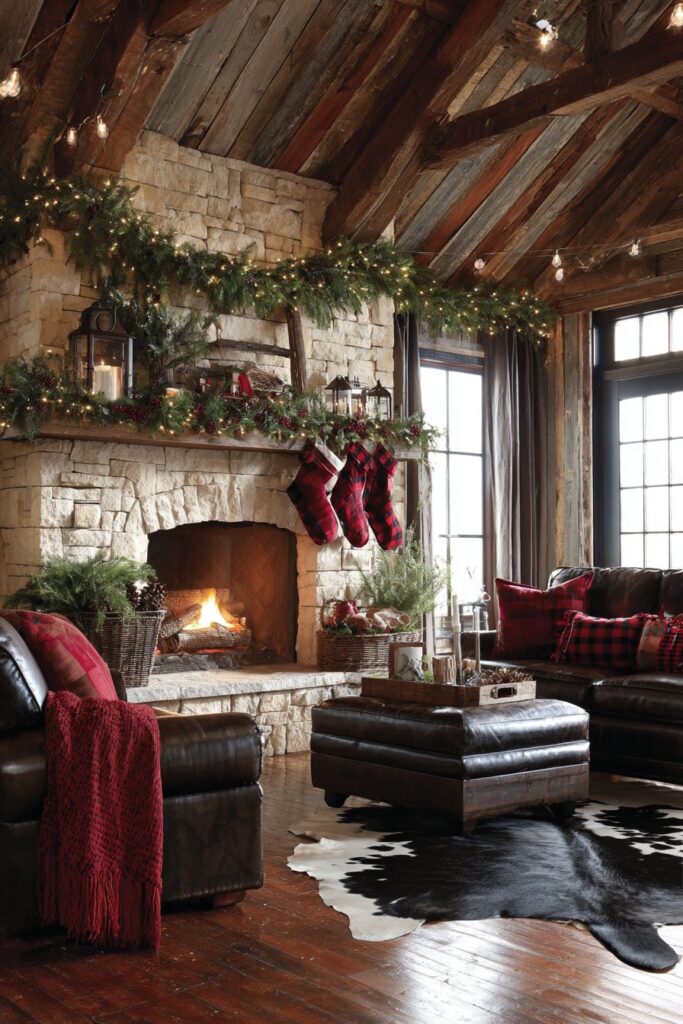 Rustic Christmas Lodge Atmosphere