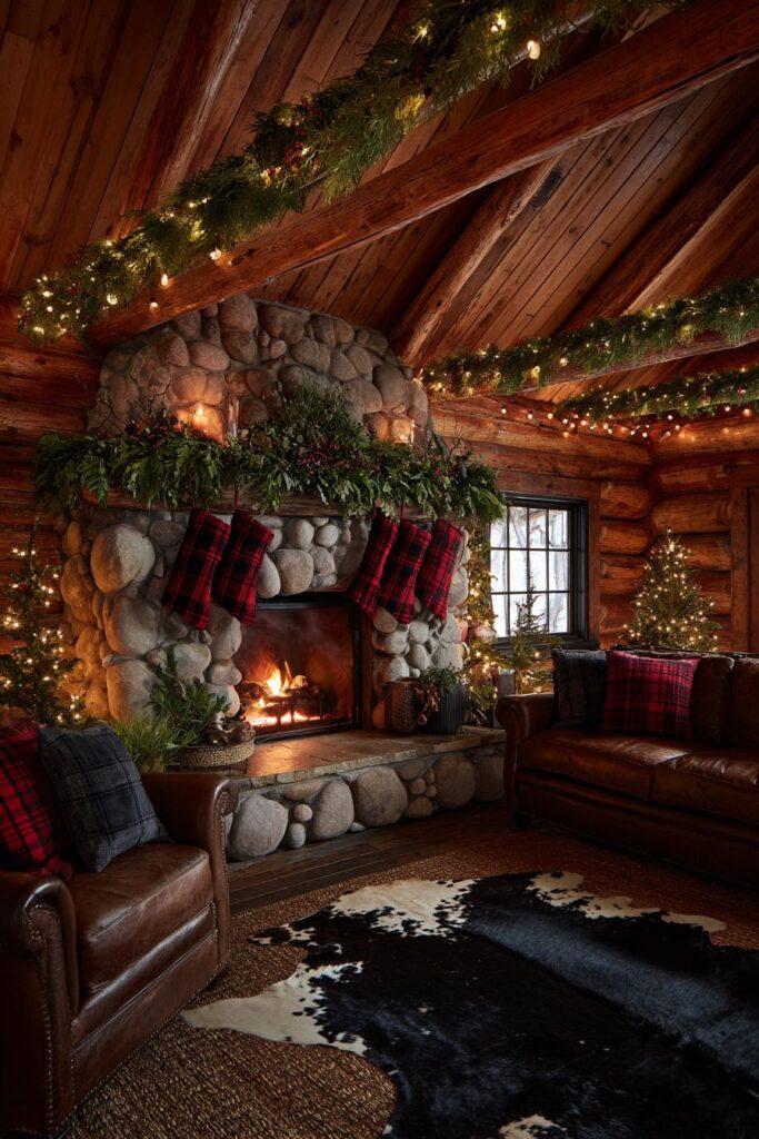 Rustic Christmas Lodge Atmosphere