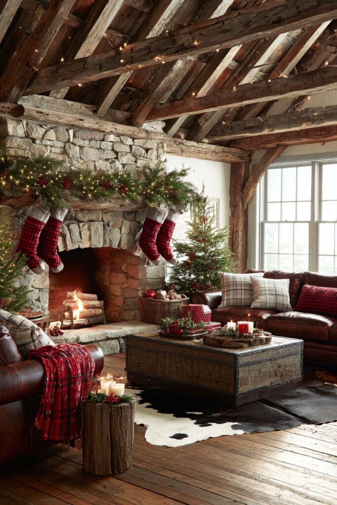 Rustic Christmas Lodge Atmosphere