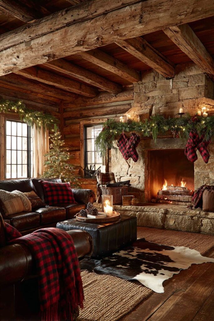 Rustic Christmas Lodge Atmosphere