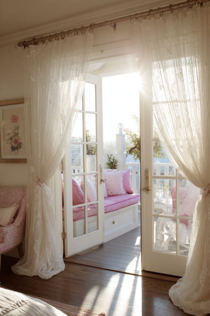 Floor-to-Ceiling Sheer Romance with Window Seat