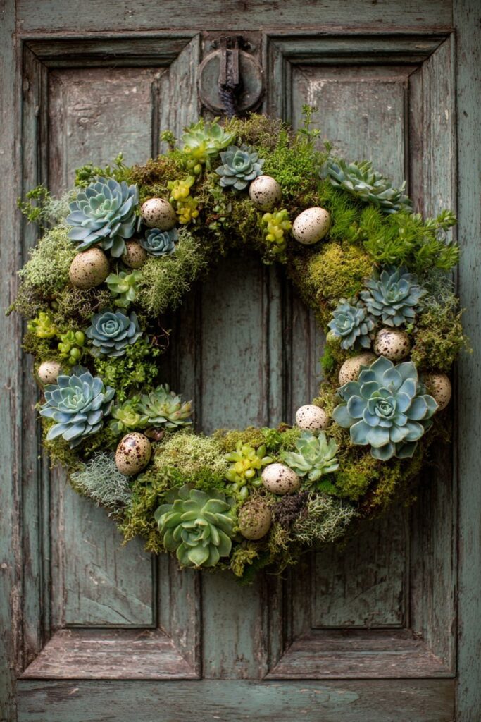 Living Succulent and Moss Wreath