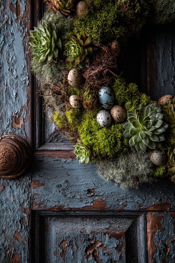 Living Succulent and Moss Wreath