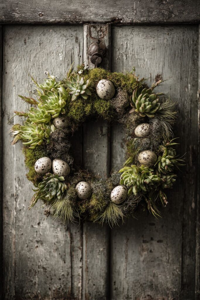 Living Succulent and Moss Wreath