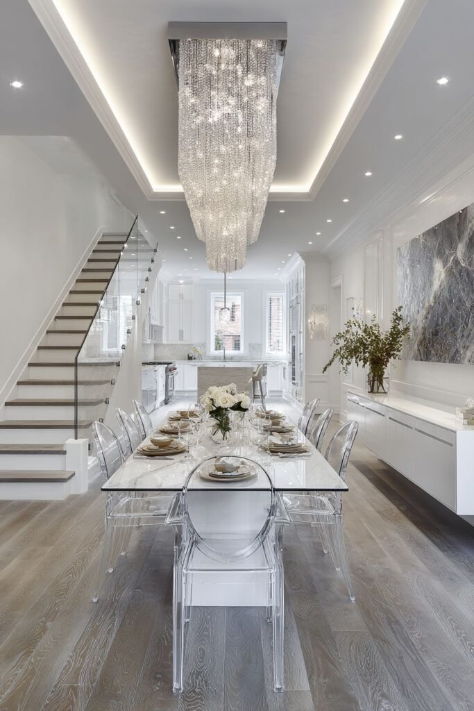 Glass and Mirror Contemporary Glamour