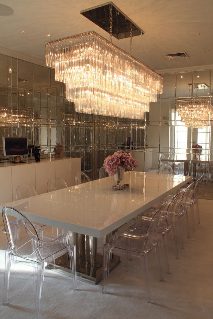 Glass and Mirror Contemporary Glamour