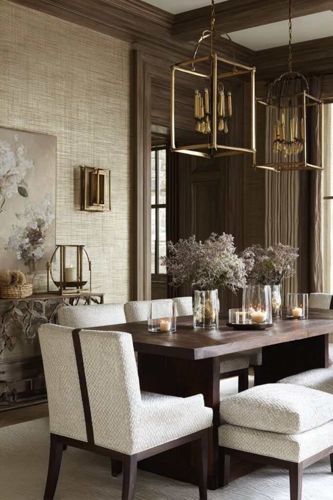 Textured Gold Grasscloth for Sophisticated Warmth