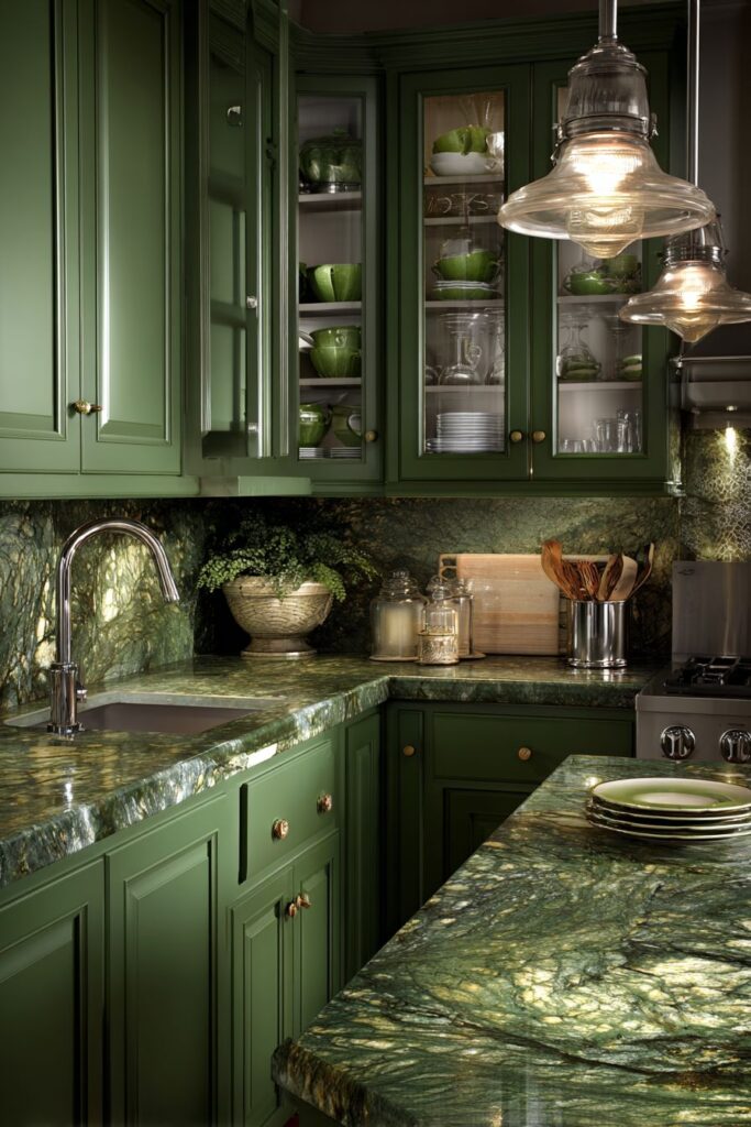 Hunter Green Sophistication with Marble Harmony