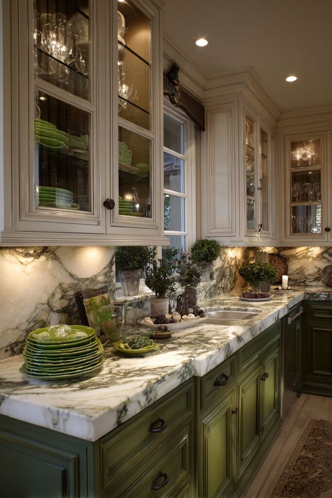 Hunter Green Sophistication with Marble Harmony
