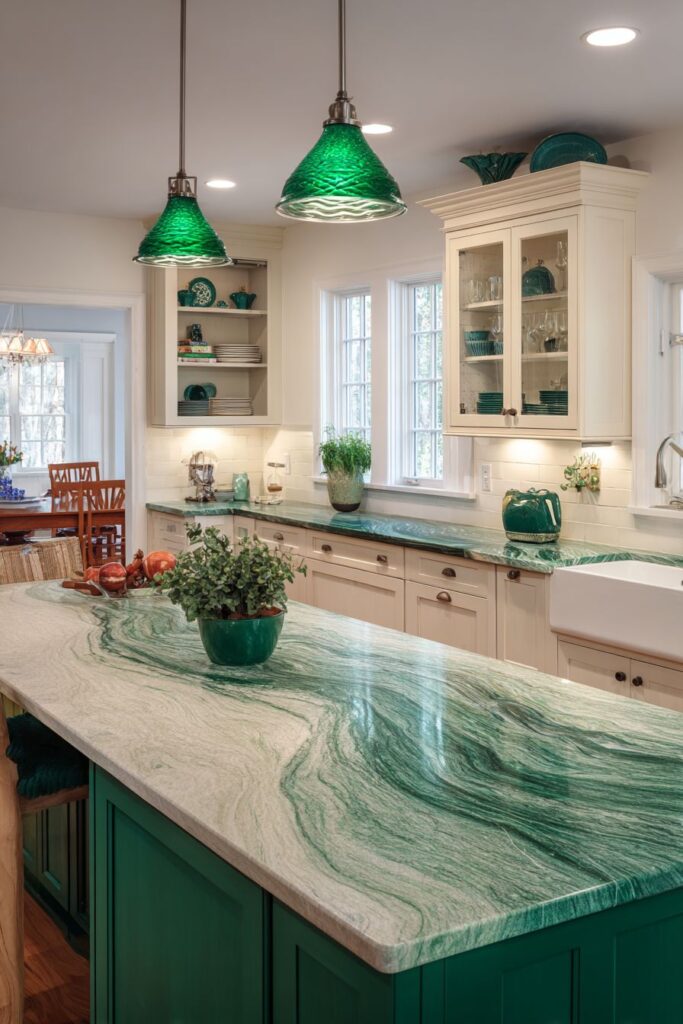 Hunter Green Sophistication with Marble Harmony