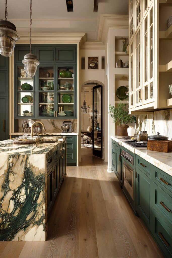 Hunter Green Sophistication with Marble Harmony