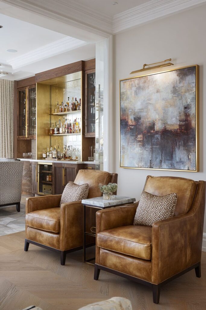 Warm Leather Library Luxury