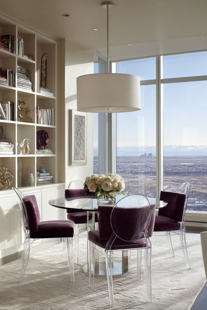 Transparent Modern Luxury with Purple Accents