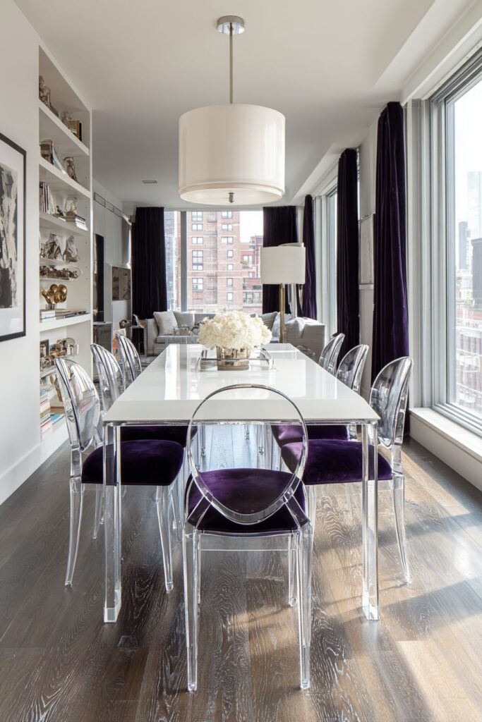 Transparent Modern Luxury with Purple Accents